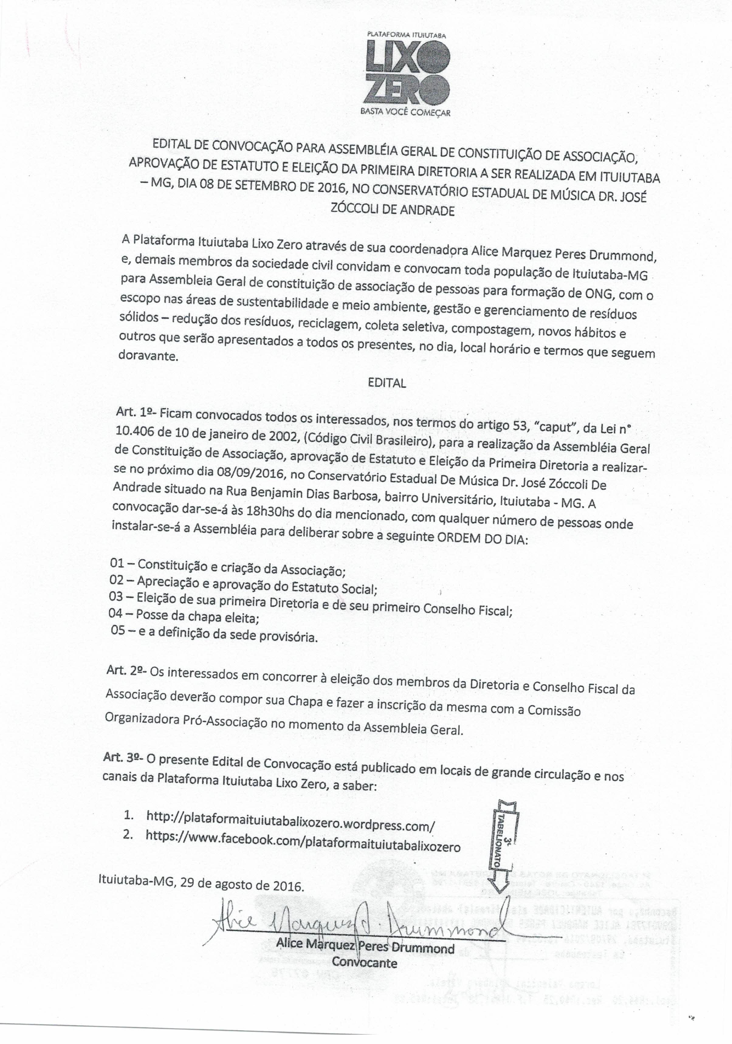 Edital de Convocação