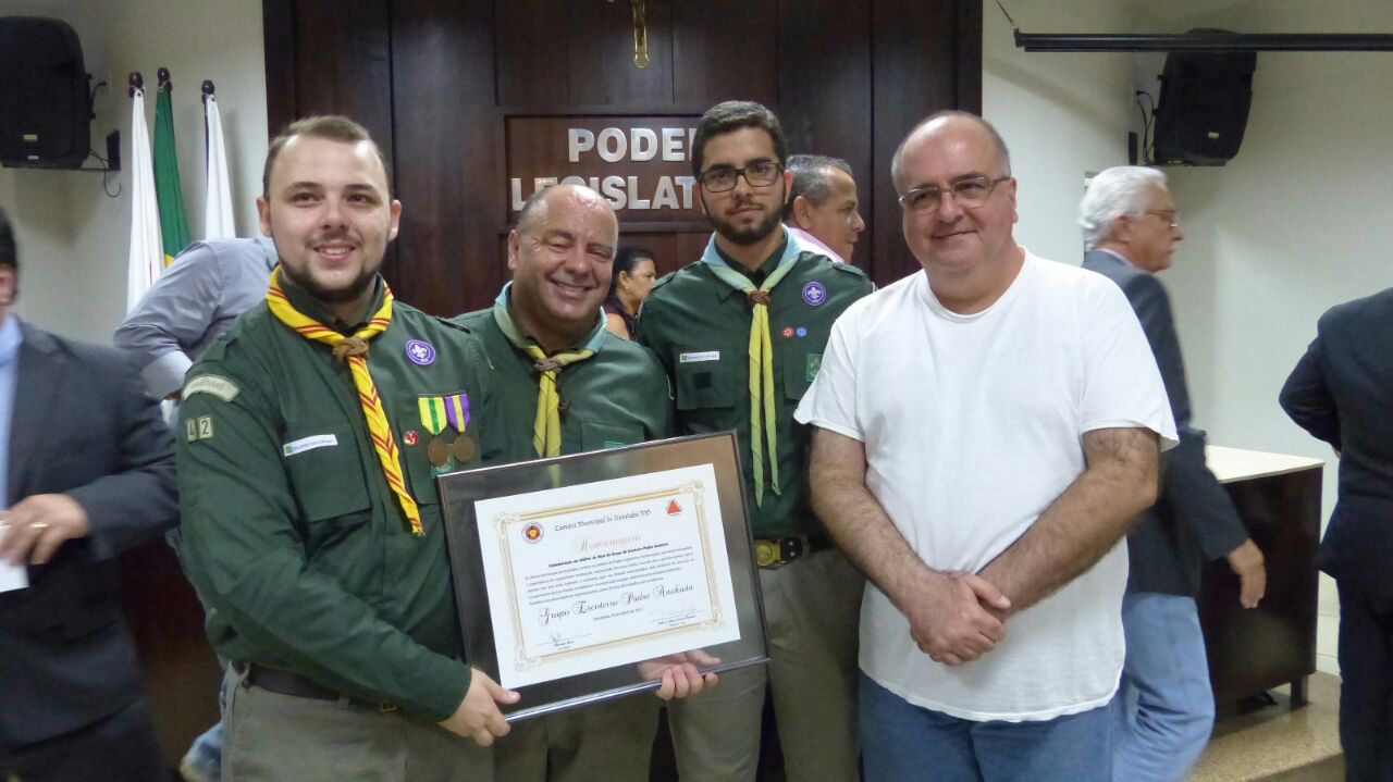 Sessão Solene de Jubileu de Ouro do Grupo de Escoteiro Padre Anchieta na Câmara de Ituiutaba