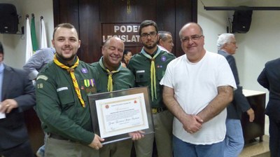 Sessão Solene de Jubileu de Ouro do Grupo de Escoteiro Padre Anchieta na Câmara de Ituiutaba