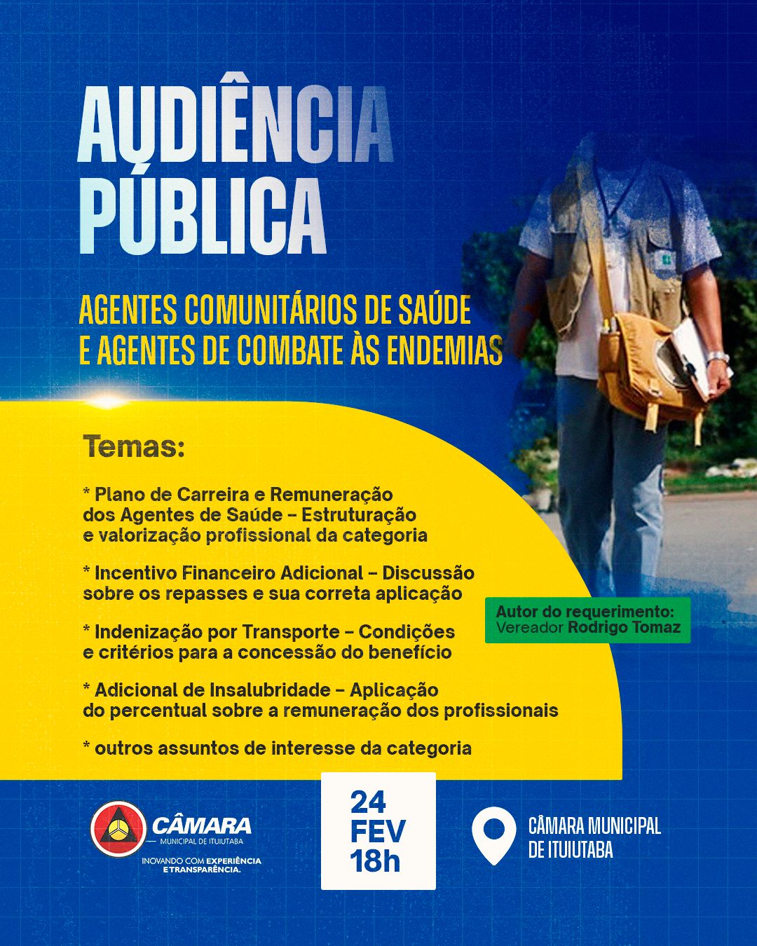 Audiência Pública discute situação de agentes de Saúde e de Endemias