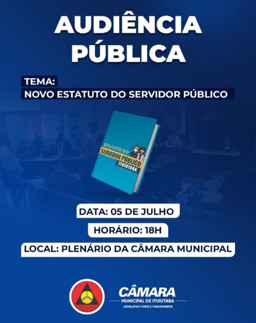 Audiência Pública discutirá o Novo Estatuto dos Servidores Públicos de Ituiutaba