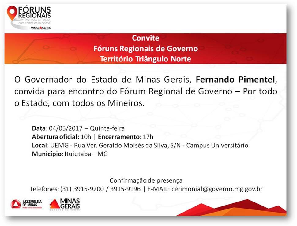  Confirme sua Presença no Evento do Governo Estadual "Fóruns Regionais" na Quinta-feira na UEMG – Campus Ituiutaba